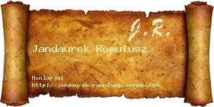 Jandaurek Romulusz névjegykártya
